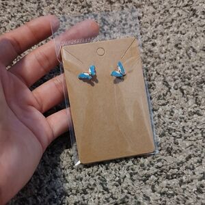 Blue Butterfly Stud Earrings